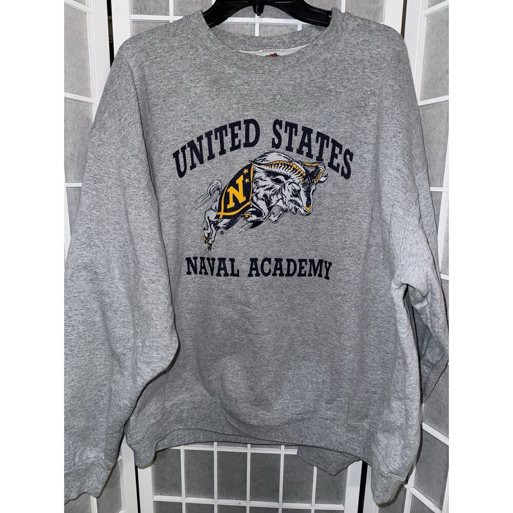 VINTAGE Navy Annapolis Sweatshirt Mens 2x XXL US Naval Academy Super Cotton